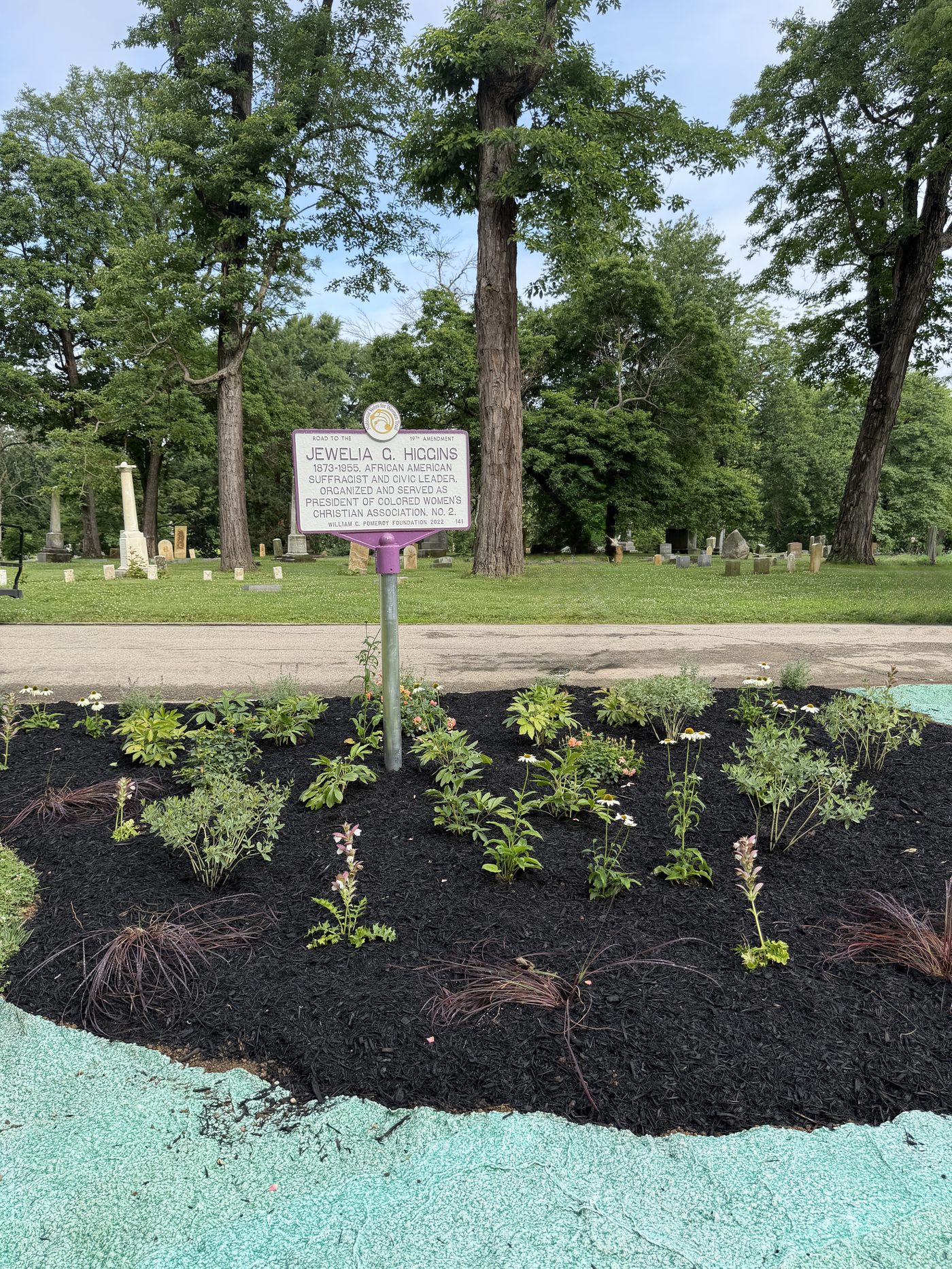 Family members at the Higgins Garden dedication ceremony
